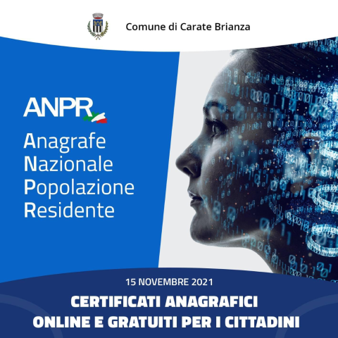 ANPR: Certificati anagrafici online e gratuiti per i cittadini