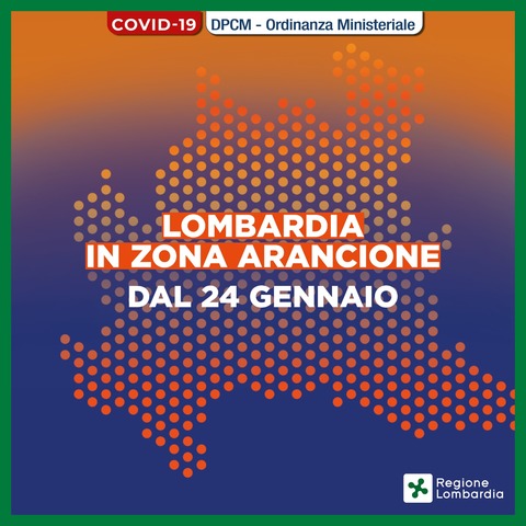 Aggiornamento 24 gennaio: Lombardia in zona Arancione