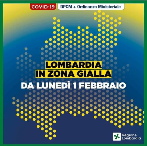 Aggiornamento 31 gennaio: Lombardia in zona gialla