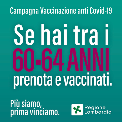 Vaccinazioni Anti-Covid Cittadini 60-64 anni