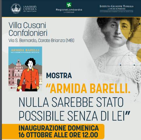 La mostra su Armida Barelli in Villa Cusani, inaugurazione il 16